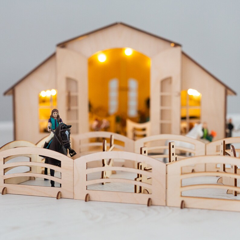 12 Stalls Woden Horse Stables for Horses With Lightening L Etsy