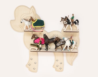 Support d’étagère pour 9 chevaux jouets My Little Pony Schleich Papo Breyer Bullyland Bruder et Collecta marque Pferdeställe steckenpferd Pferderegal