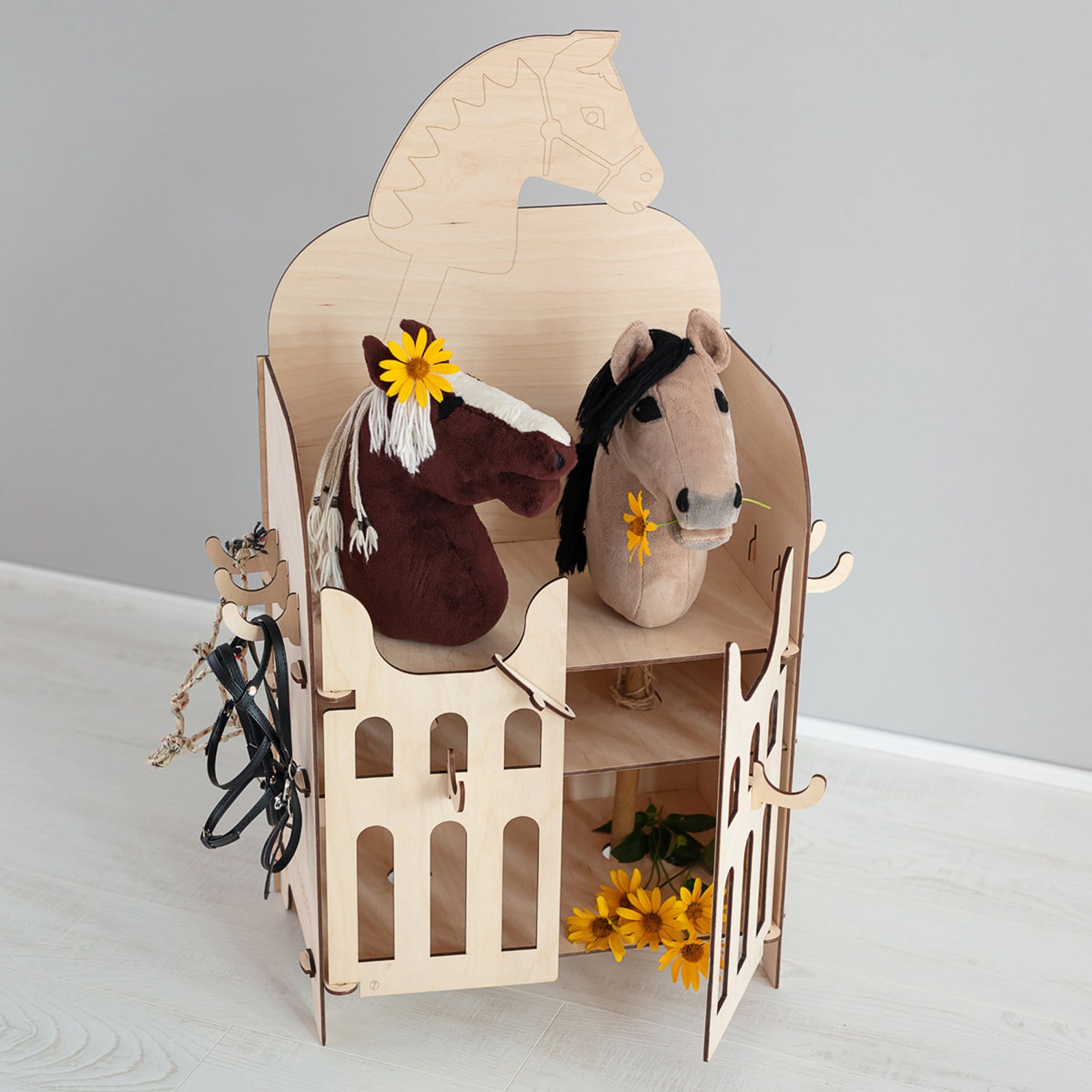 Handmade Wooden Stable for 2 Hobby Horse Stick Horses. Etsy