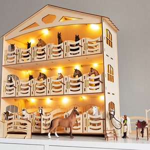 Establos de pared y alféizar SET 18 establos-establo de caballos-granero de madera-juguete-pferdestall holz 48 accesorios para Schleich Papo Breyer Bruder Collecta imagen 5