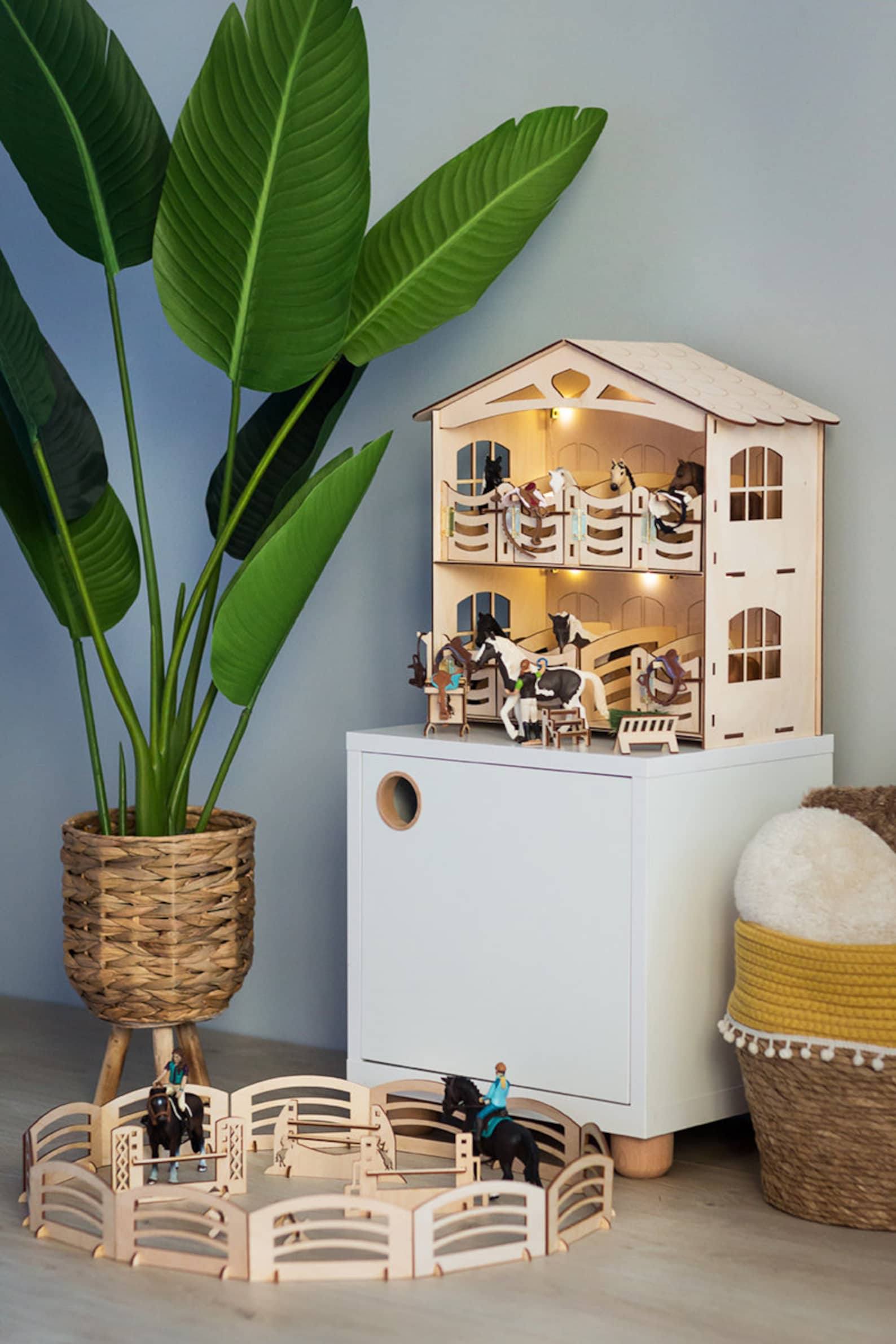 Wall and Sill Stables SET 8 Stalls-horse Stable-wooden Barn-toy ...