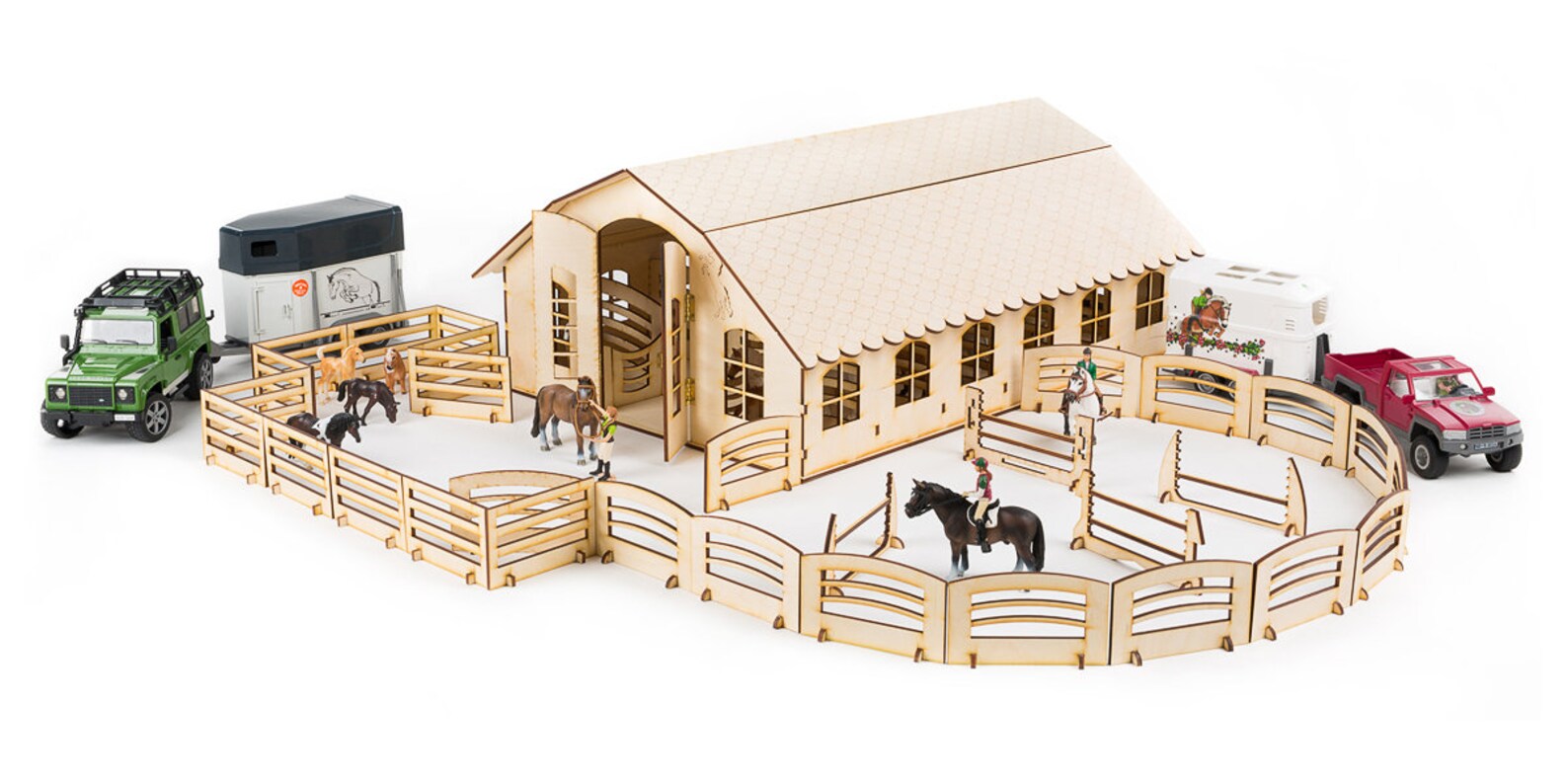 Wall and sill stables SET 18 stalls-horse stable-wooden | Etsy