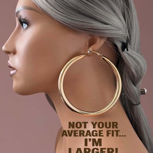 Orecchini a cerchio oversize color oro – Cerchi in metallo rotondi da 3,5" – Venduti come piccoli pezzi di seconda scelta