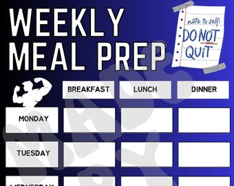 Weekly Meal Planner, Digital Weekly Meal Planner Template Download, Goodnotes, Printable, Digital Download, Meal Prep Planner