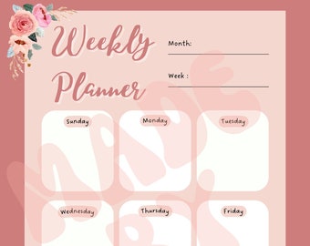 Digital & Printable Weekly Planner Schedule, Daily Digital Planner, Organization, To-Do List, iPad Planner