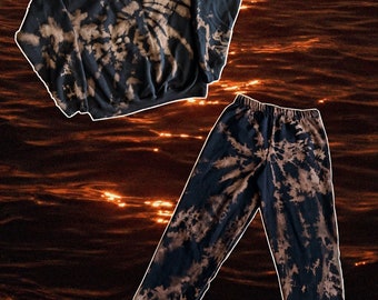 Black Acid Wash Set, Tie Dye Set, Ice Dye set , Matching Sweatsuit Set, Tie Dye Jogger Set, Tie Dye Crewneck Set, Tie Dye Sweatsuit