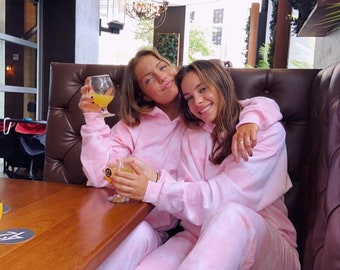 Petal Pink Tie Dye Set, Ice Dye set , Matching Sweatsuit Set, Tie Dye Jogger Set, Tie Dye Crewneck Set, Tie Dye Sweatsuit