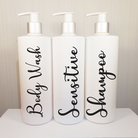 DIY Bathroom Bottle Decals Vinyl Stickers Label Hand Sanitiser Etsy