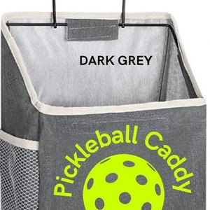 Pickleball Caddy- Ball Basket for Tennis net or fence-GREY
