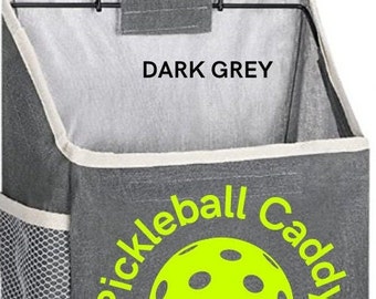 Pickleball Caddy- Ball Basket for Tennis net or fence-GREY