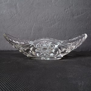 Vintage Anchor Hocking EAPC Glass Gondola Small Boat Prescut Clear Glassware Early American Prescut