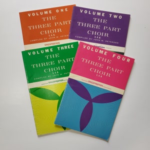 4 Vintage dreiteilige Chorliedbücher Band 1-4 Noten 1960er 1970er Jahre