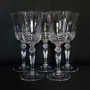 Royal Crystal Rock Aurea Water Goblet 5oz Set of 5 Stemware Wine Glasses RCR