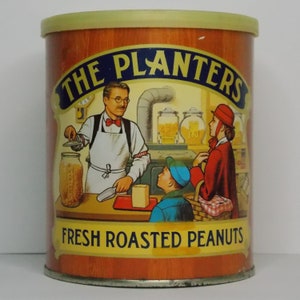 Vintage 1982 The Planters Fresh Roasted Peanuts Tin Can Limited Edition Nostalgia