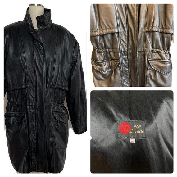 1970's Leather Jacket Lasalle Place Du Cuir Authe… - image 1