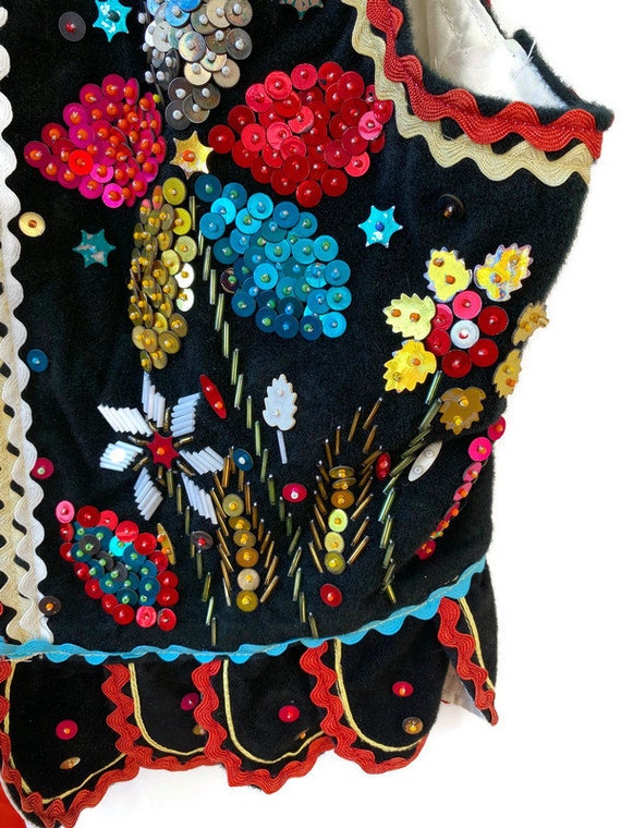 Vintage Polish Dance costume corset vest sequined… - image 3