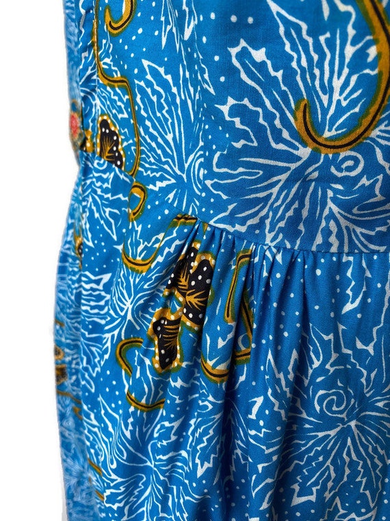 1970's Maxi Dress by Lizzie, cotton Batik print b… - image 7