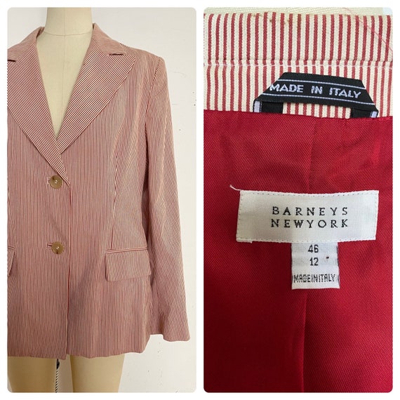 Vintage 1970's Barneys New York Blazer in red and… - image 1