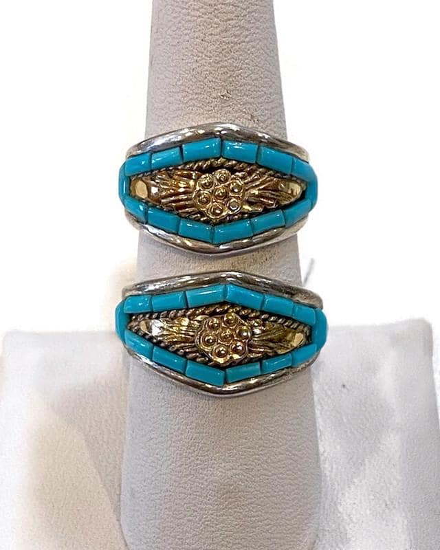 Im Portant Vintage Navajo Ray Adakai Turquoise Native American Jewelry Silver Ring Size 10 Im Portant Vintage Navajo Ray Adakai Turquoise Native American Jewelry Silver Ring Size 10