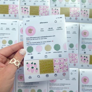 ¡Plantilla de tarjeta de agradecimiento de hoja de calcomanías de Instagram! Plantilla de descarga digital para propietarios de pequeñas empresas Pequeñas empresas