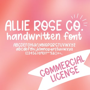 Allie Rose Co. 手書きの商用フォント! Procreate、Adobe、Microsoft での使用に最適 - すぐにダウンロード