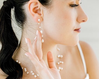 ALISIA Set // freshwater pearl jewelry set,bride pearl jewelry, wedding jewelry set,bridesmaid jewelry set,freshwater pearl necklace earring