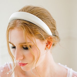 JORGIE | Padded Bridal Headband, modern bride headband, retro Bride headband, simple bride headpiece, padded headband, wedding headband