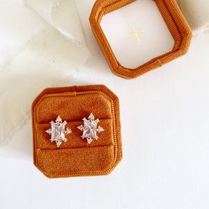 Rust Orange Velvet Ring Box, Custom Ring Box, Proposal Ring Box, Ring Bearer Box, Engagement Ring Box, Wedding Ring Box, Velvet Ring Box