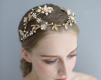 FLORENZA // Simple Diamond Tiara Bridal Headband, Rhinestone bride hair headband, Modern simple Tiara headpiece, Fairy Crown