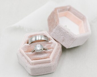 Pastell Rosa Samt Ring Box ballett rosa Ring Box Ringvorschlag Box Ringträger Box Verlobungsring Box Hochzeit Ring Box Samt Ring Box