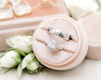 Blush Pink Velvet Ring Box, Custom Ring Box, Proposal Ring Box, Ring Bearer Box, Engagement Ring Box, Wedding Ring Box, Velvet Ring Box