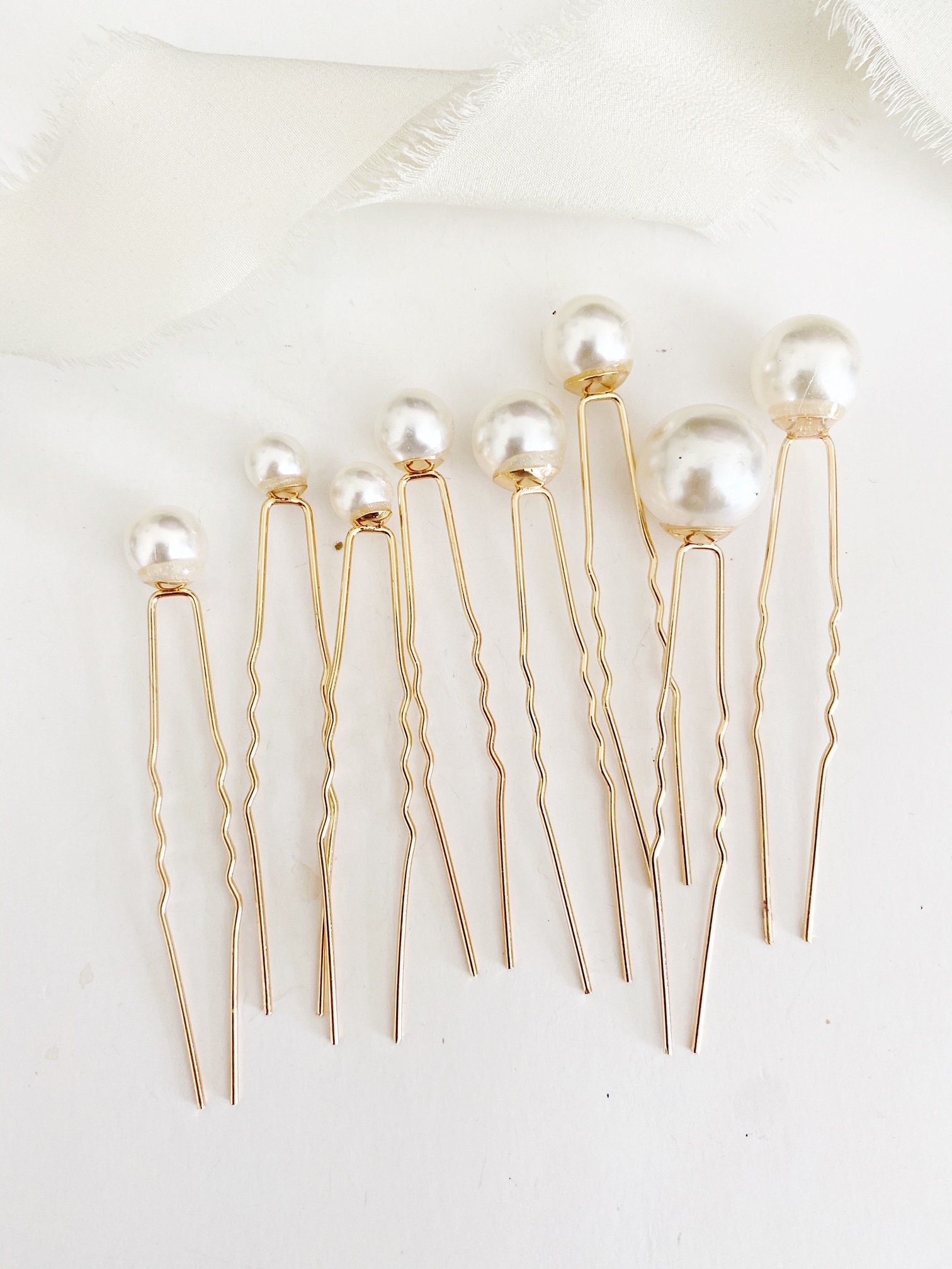 Gold Pearl Bridal Hair Pins Pearl Bride Hair Accessory Pearl - Etsy