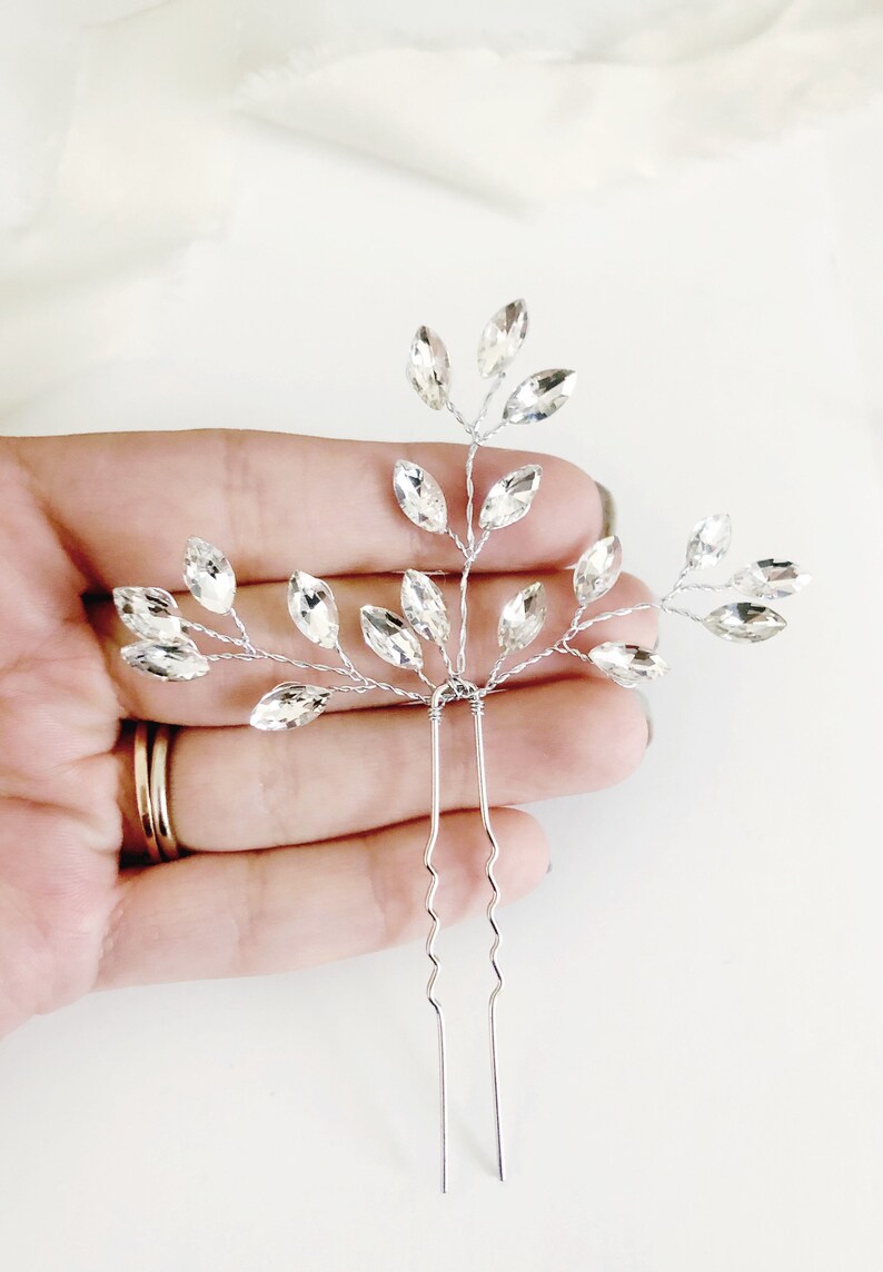 Bride Comb Pin Silver Rhinestone hair pin bride hair accessory Bride Comb | Etsy