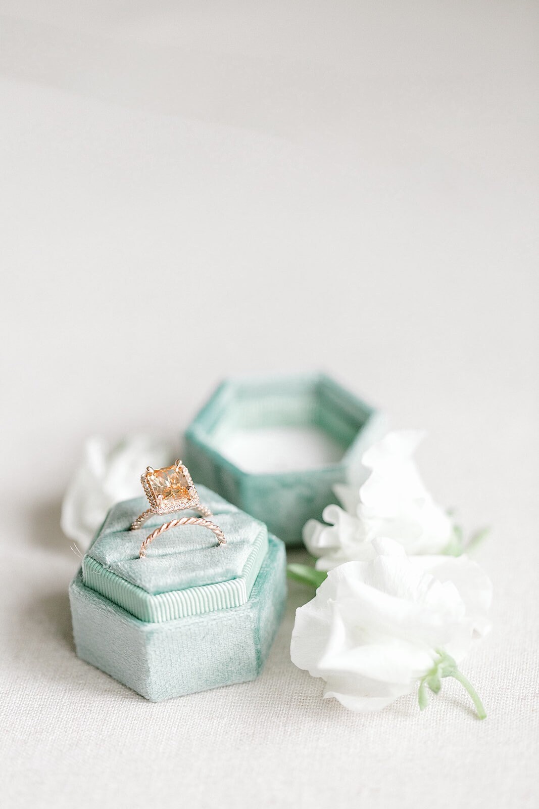 Sage Green Velvet Ring Box Monogram Engagement Ring Box Etsy