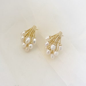 Orecchini da sposa in PERLA NATURALE, orecchini da sposa, orecchini da sposa, orecchini da sposa con vera perla, orecchini da sposa con perla, orecchini formali / LOREYN