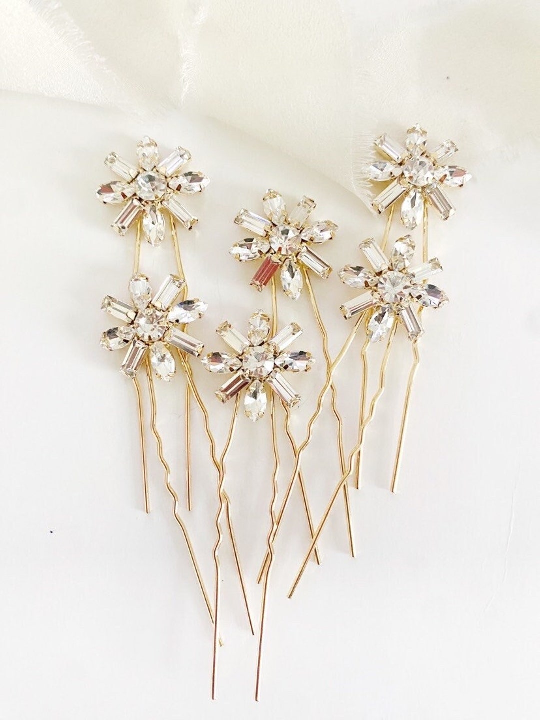 JILLI //gold Diamond Hair Pin Set, Rhinestone Hair Pins, Diamond Hair