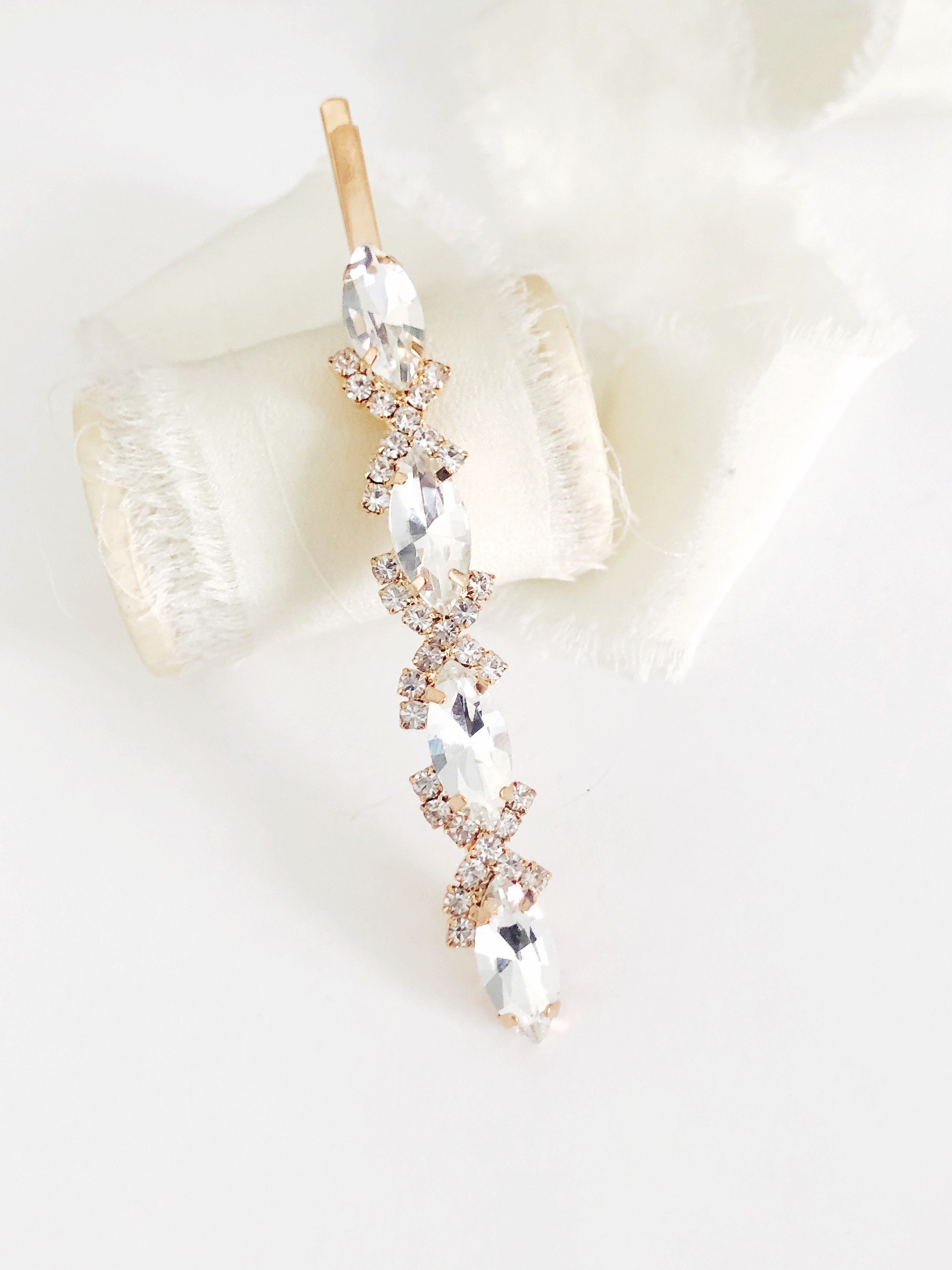 Diamond Hair Barette Bobby Pin Rhinestone Hair Pins Diamond Etsy