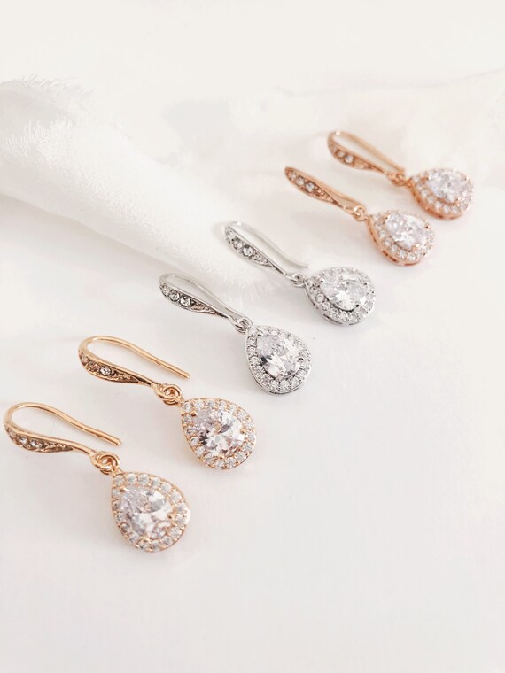 Set of 6 LINDI Diamond Drop Wedding Earrings Diamond Etsy