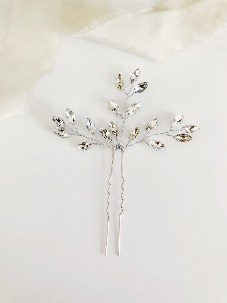 Bride Comb Pin Silver Rhinestone hair pin bride hair accessory Bride Comb | Etsy