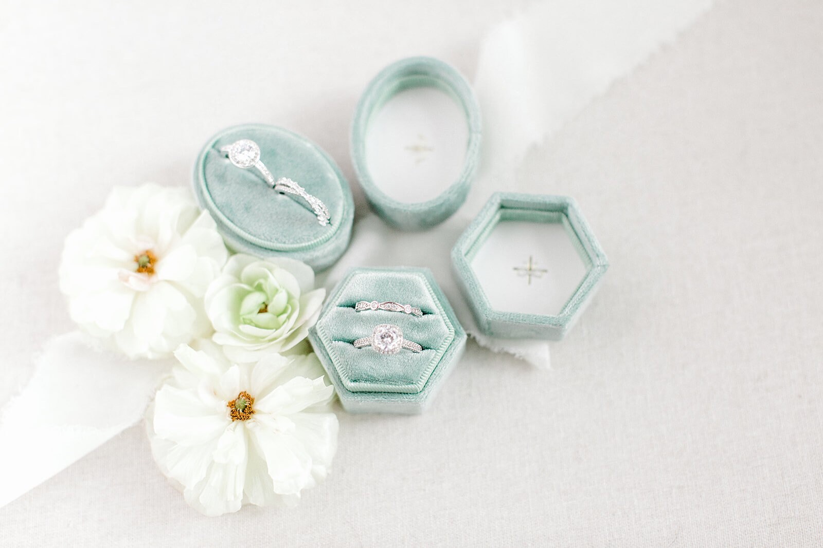 Sage Green Velvet Ring Box Monogram Engagement Ring Box Etsy