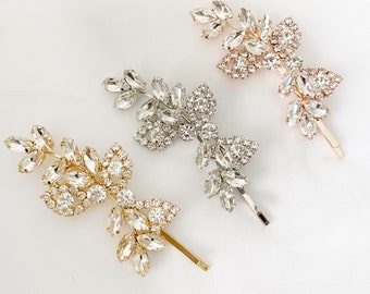 LIA // Épingles à cheveux barrette en diamant, épingles à cheveux en strass, pinces à cheveux en diamant, pince à cheveux moderne, épingle à cheveux de bal, épingles à cheveux en cristal de mariée