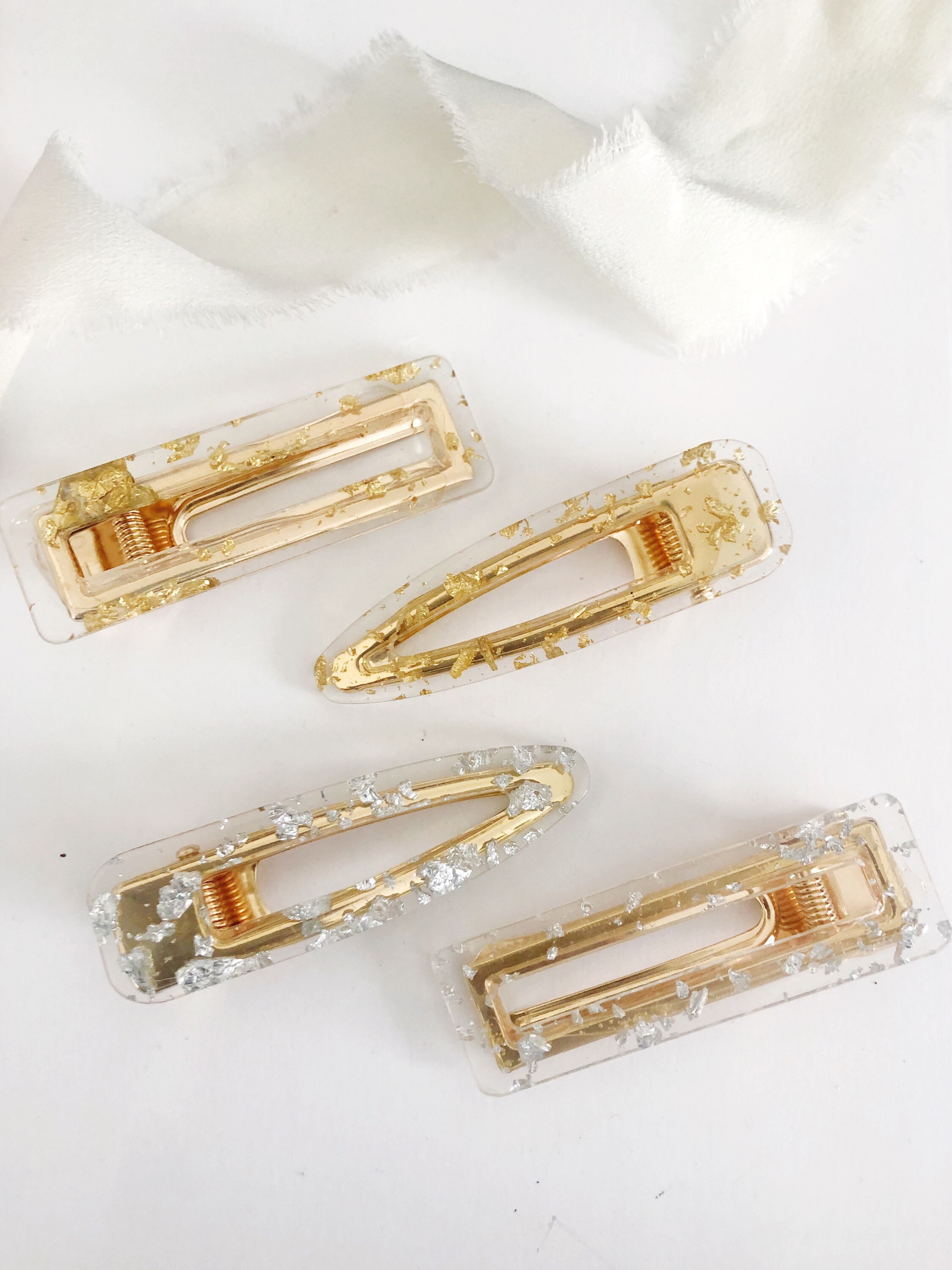 2 Piece Gold Fleck Acrylic Hair Clip Barrette Set Vintage - Etsy 2 Piece Gold Fleck Acrylic Hair Clip Barrette Set Vintage - Etsy
