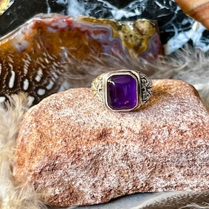 Square Amethyst Ring, Old Pawn Jewelry, Vintage Jewelry, Amethyst Jewelry, Art Deco, Womens Jewelry