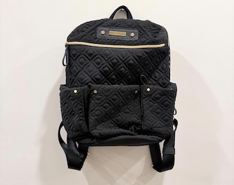 Adrienne Vittadini Diamond Quilted Black Nylon Backpack - Etsy