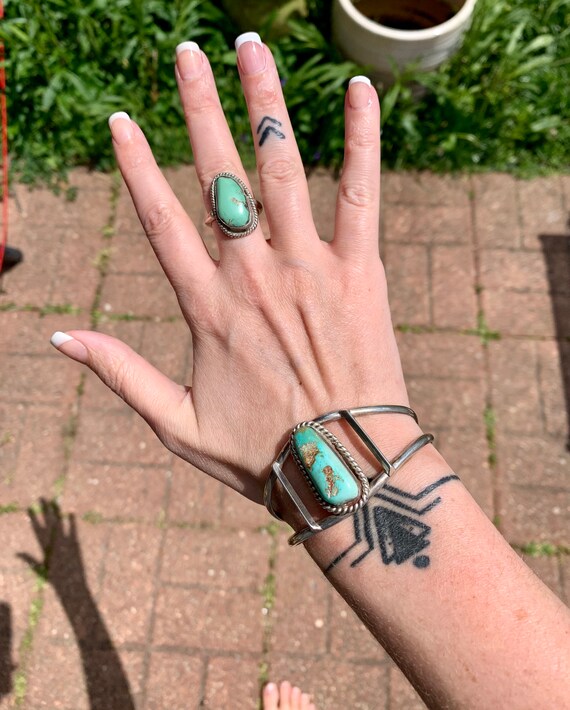 Sterling Silver Turquoise Set, 1970's Vintage, Old