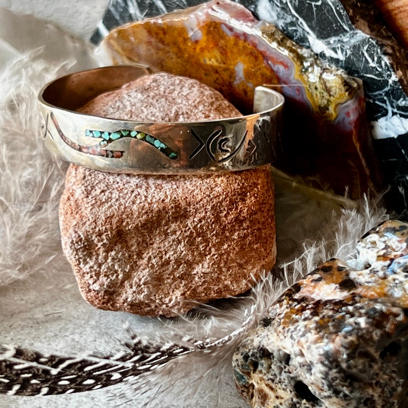 Navajo Sterling Silver Cuff Braceletturquoise Etsy