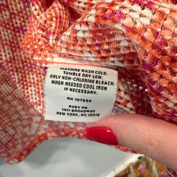 Vintage Large Ruby Rd. Red White Patterned Cardig… - image 7