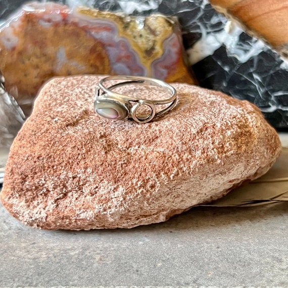 Abalone Shell Ring, Boho Jewelry, Art Deco Jewelr… - image 1