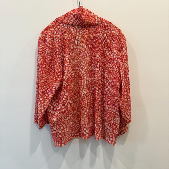 Vintage Large Ruby Rd. Red White Patterned Cardig… - image 6