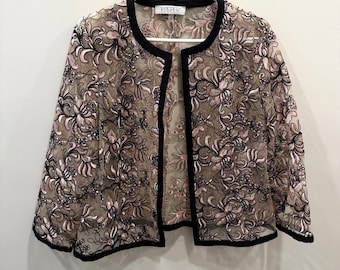 Kasper Women's Sheer Embroidered Blazer Size 10